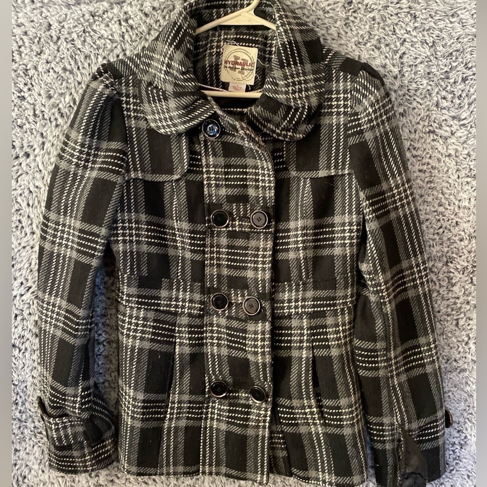 Women’s light Coat black & Gray Size Small in Excellent Used Condition